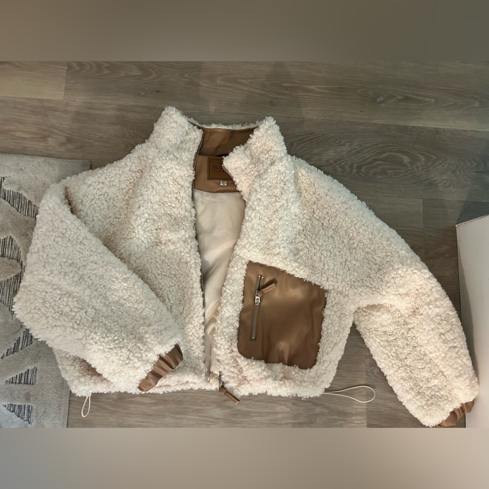 Blank NYC Sherpa and faux leather jacket